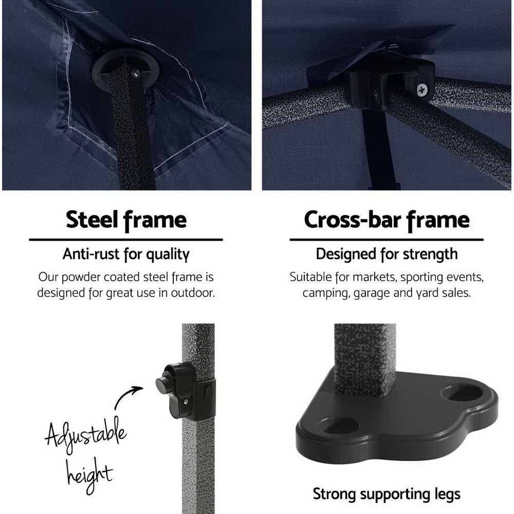 Instahut Gazebo Pop Up Marquee 3x6 Folding Tent Gazebos Camping 500D Oxford Navy GAZEBO-C-3X6-DX-NAVY