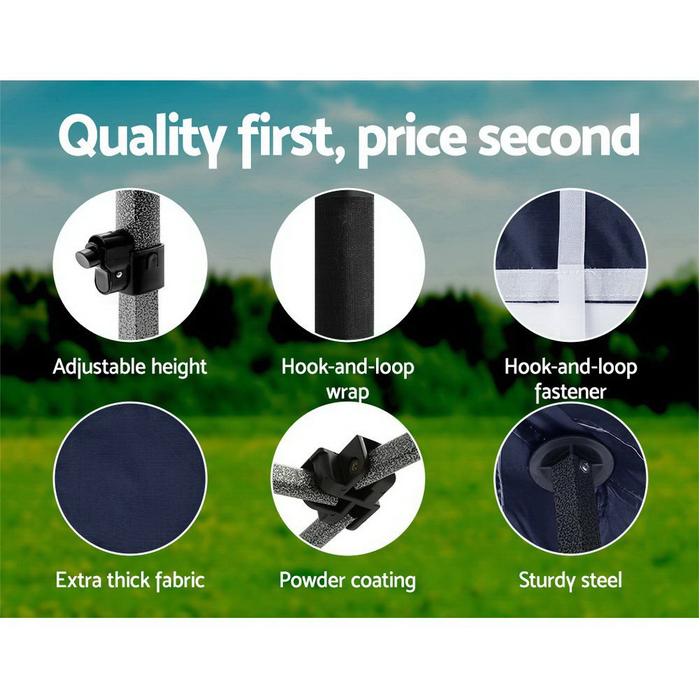 Instahut Gazebo Pop Up Marquee 3x6 Folding Tent Gazebos Camping 500D Oxford Navy GAZEBO-C-3X6-DX-NAVY