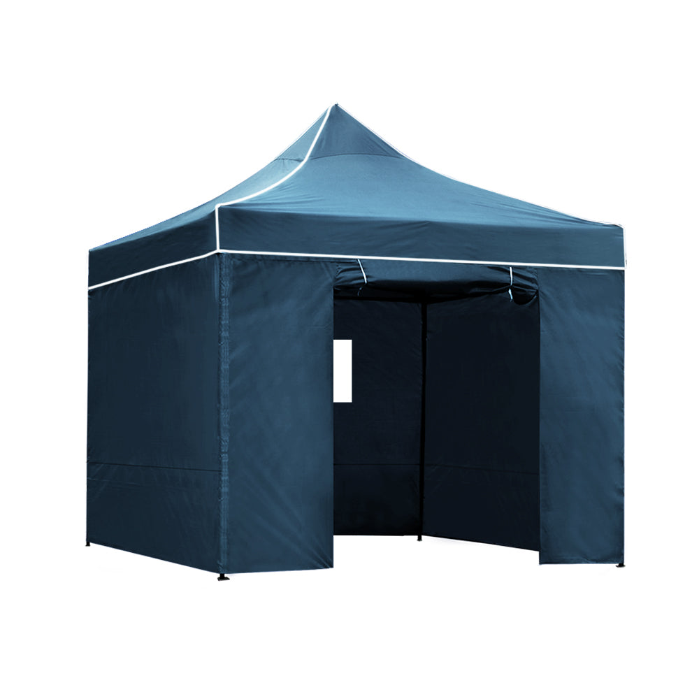 Instahut Gazebo 3x3 Pop Up Marquee Folding Wedding Tent Gazebos Camping Outdoor Shade Canopy Navy GAZEBO-H-C-3X3-DX-NA