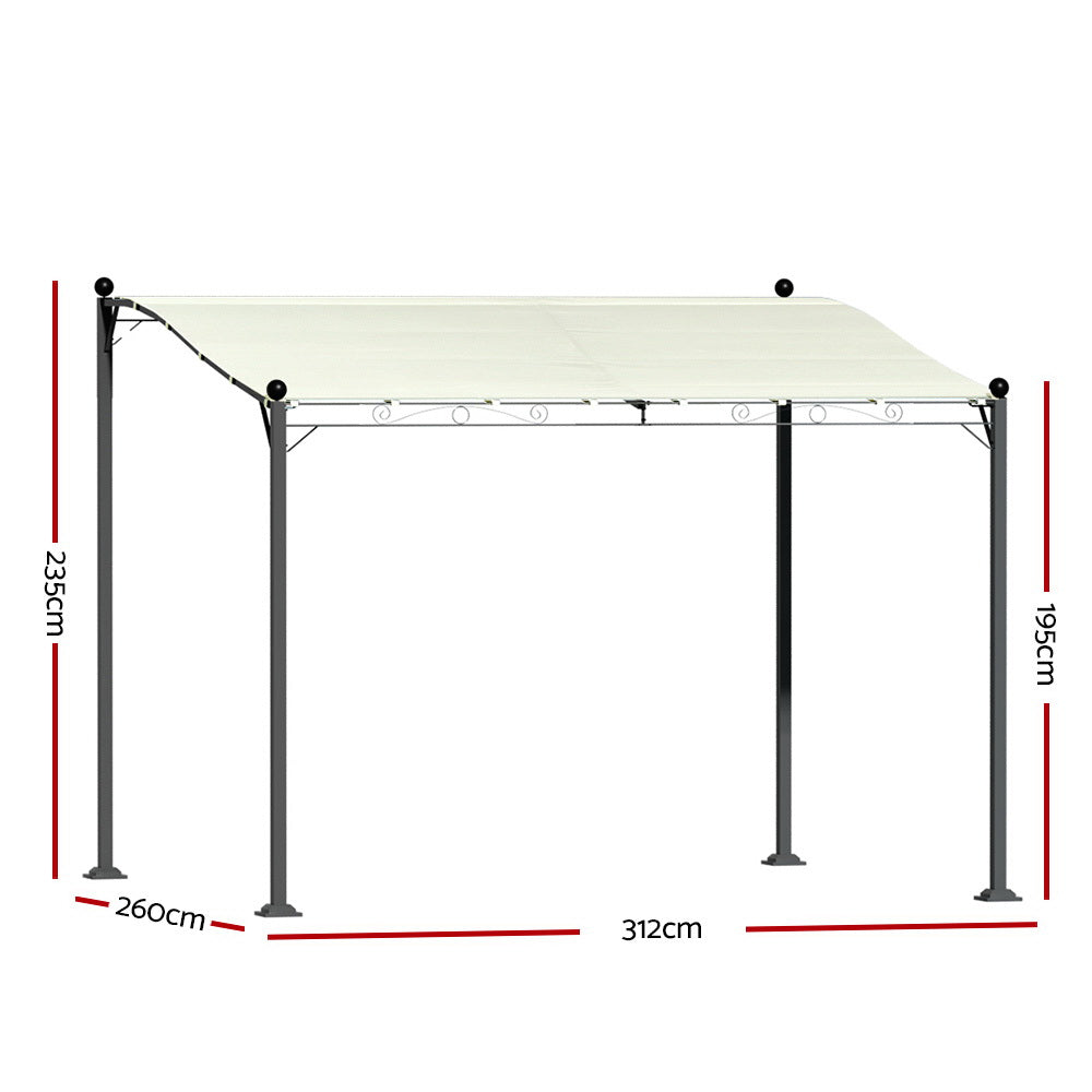 Instahut Gazebo Marquee 3m Outdoor Event Wedding Tent Camping Party Shade Iron Art Canopy Beige GAZEBO-IR-AR-HF-3X25-BG-AB