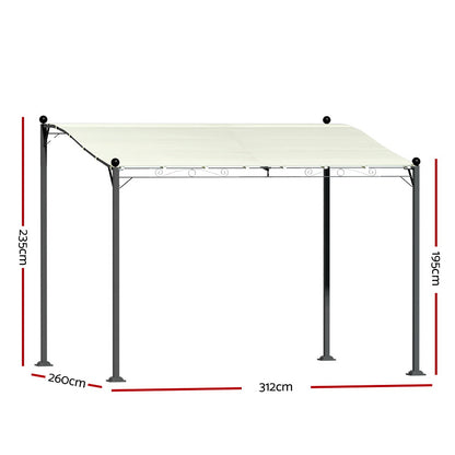Instahut Gazebo Marquee 3m Outdoor Event Wedding Tent Camping Party Shade Iron Art Canopy Beige GAZEBO-IR-AR-HF-3X25-BG-AB