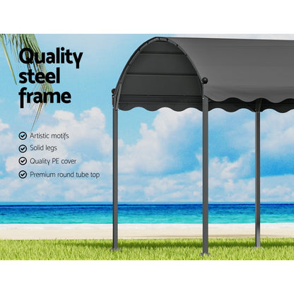 Instahut Gazebo Marquee 4x3m Outdoor Event Wedding Tent Camping Party Shade Iron Art Canopy Grey GAZEBO-IR-DO-HF-4X3-GY-AB