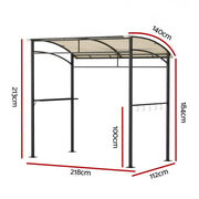 Instahut Gazebo Outdoor BBQ Grill Patio Garden Marquee Shade Shelter Shelf Hooks Beige GAZEBO-IR-HF-BBQ01-BG