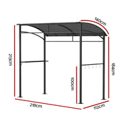 Instahut Gazebo Outdoor BBQ Grill Patio Garden Marquee Shade Shelter Shelf Hooks Grey GAZEBO-IR-HF-BBQ01-GY