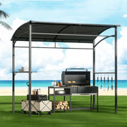 Instahut Gazebo Outdoor BBQ Grill Patio Garden Marquee Shade Shelter Shelf Hooks Grey GAZEBO-IR-HF-BBQ01-GY