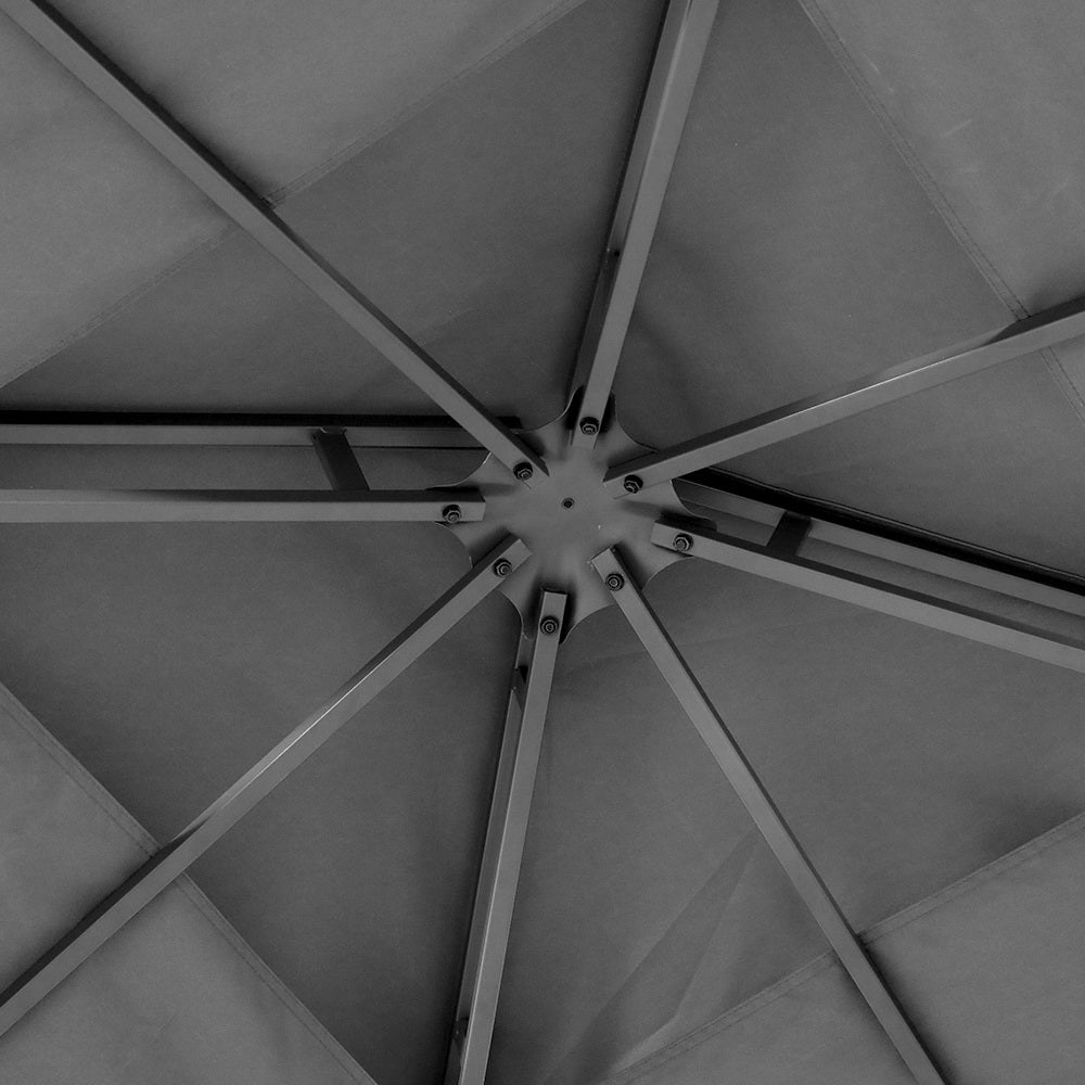 Instahut Gazebo 3x3m Marquee Outdoor Wedding Party Event Tent Home Iron Art Shade Grey GAZEBO-IR-LE-HF-3X3-GY-AB