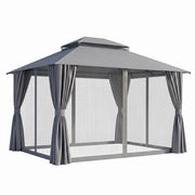 Instahut Gazebo 3x3m Canopy Outdoor Steel Frame Patio Tent Curtains Marquee Grey GAZEBO-IR-MC-3X3-GY