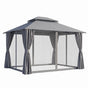 Instahut Gazebo 3x3m Canopy Outdoor Steel Frame Patio Tent Curtains Marquee Grey GAZEBO-IR-MC-3X3-GY