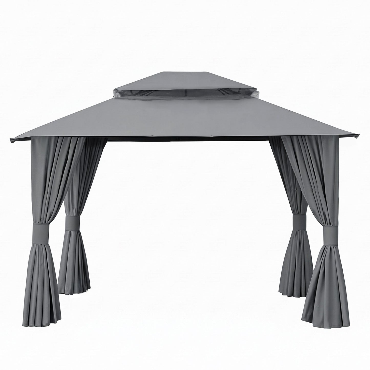Instahut Gazebo 3x3m Canopy Outdoor Steel Frame Patio Tent Curtains Marquee Grey GAZEBO-IR-MC-3X3-GY