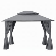 Instahut Gazebo 3x3m Canopy Outdoor Steel Frame Patio Tent Curtains Marquee Grey GAZEBO-IR-MC-3X3-GY