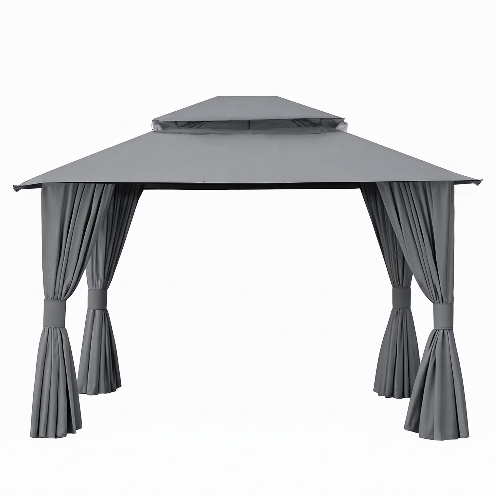 Instahut Gazebo 3x3m Canopy Outdoor Steel Frame Patio Tent Curtains Marquee Grey GAZEBO-IR-MC-3X3-GY