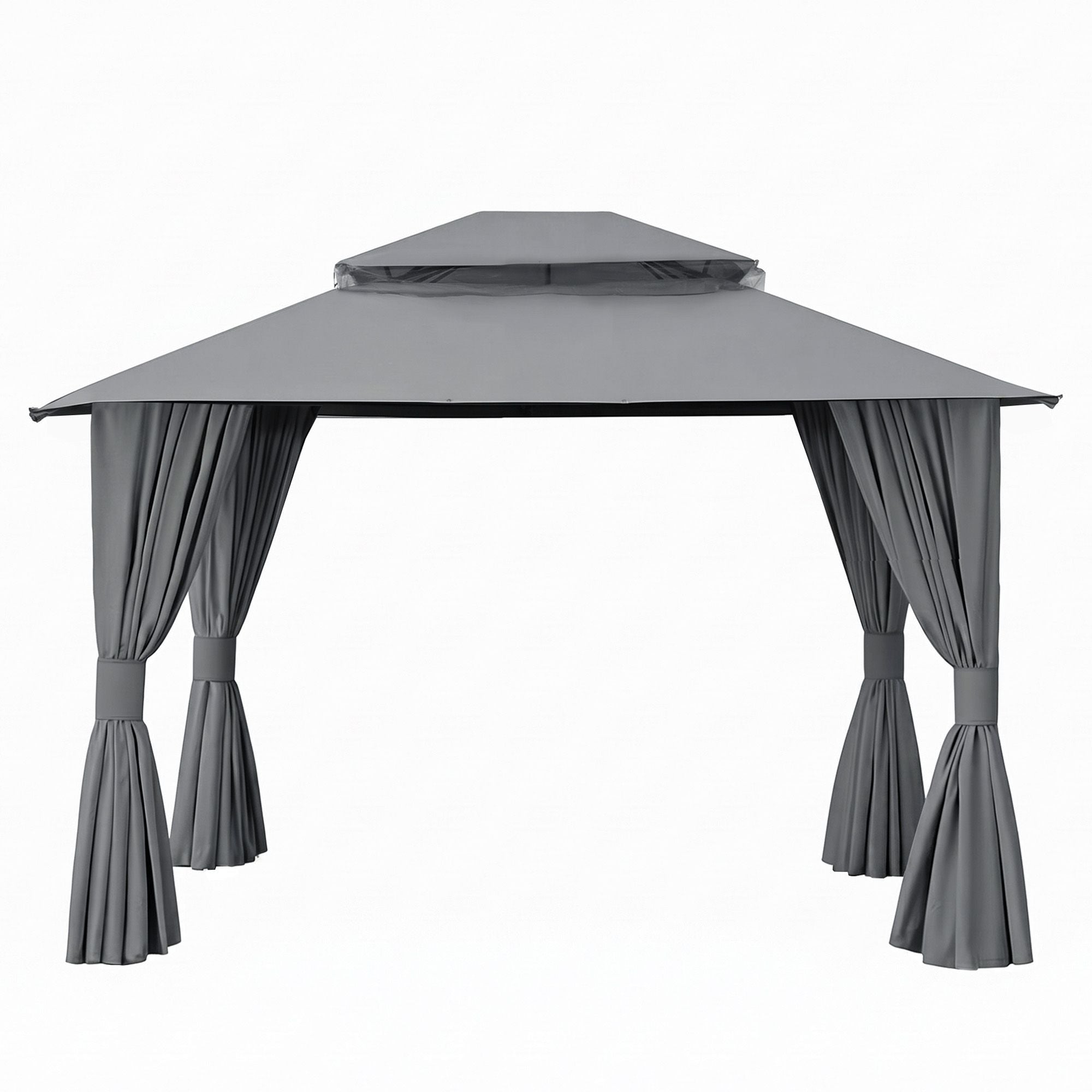 Instahut Gazebo 3x3m Canopy Outdoor Steel Frame Patio Tent Curtains Marquee Grey GAZEBO-IR-MC-3X3-GY