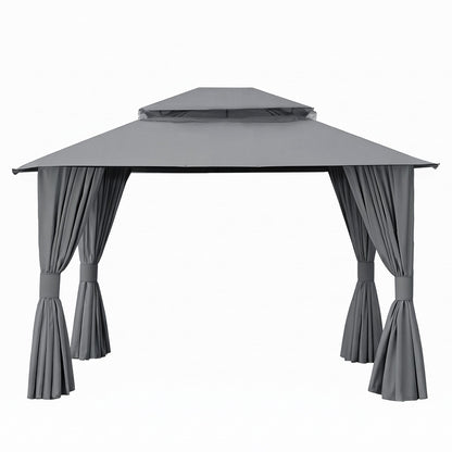 Instahut Gazebo 3x3m Canopy Outdoor Steel Frame Patio Tent Curtains Marquee Grey GAZEBO-IR-MC-3X3-GY