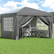 Instahut Gazebo 3x3 Pop Up Marquee Folding Tent Wedding Gazebos Camping Outdoor Shade Canopy Gray GAZEBO-POP-C-3X3-GY
