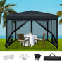 Instahut Gazebo Pop Up Marquee 3x3m Wedding Party Outdoor Camping Tent Canopy Shade Mesh Wall Black GAZEBO-POP-M-FG-3X3-BK