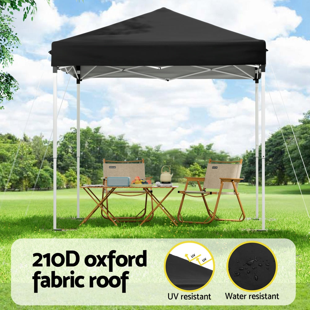 Instahut Gazebo 2x2m Outdoor Patio Garden Marquee Shade Black GAZEBO-T-2X2-F-EC-BK