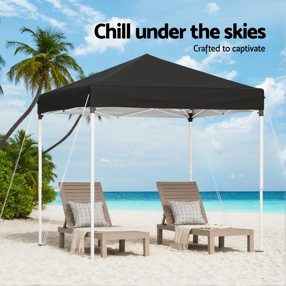 Instahut Gazebo 2x2m Outdoor Patio Garden Marquee Shade Black GAZEBO-T-2X2-F-EC-BK