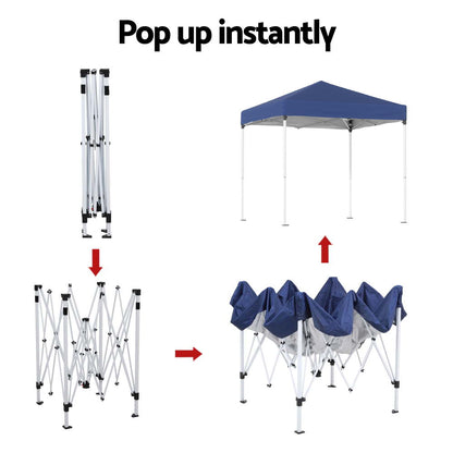 Instahut Gazebo 2x2m Outdoor Patio Garden Marquee Shade Blue GAZEBO-T-2X2-F-EC-BU