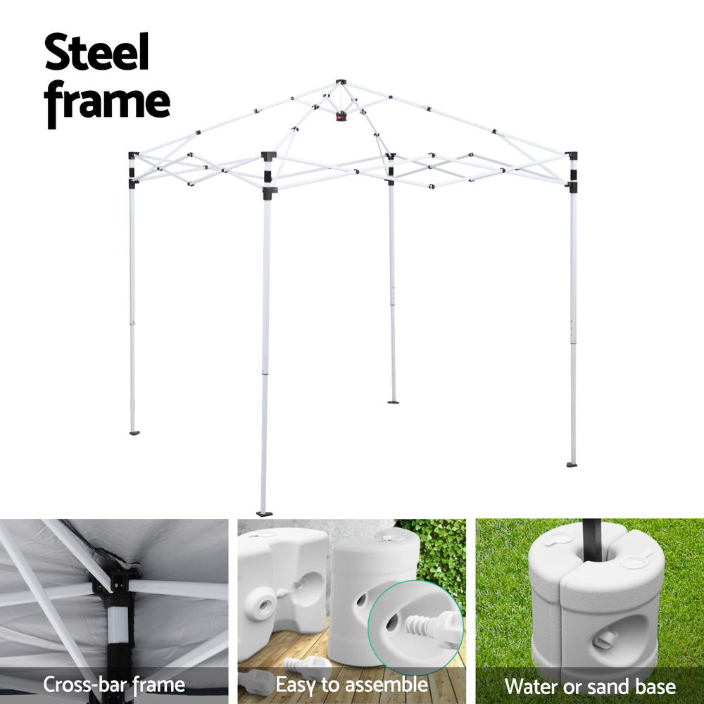 Instahut Gazebo 2x2m Outdoor Patio Garden Marquee Shade w/ Base Pods Blue GAZEBO-T-2X2-F-EC-BU-BASE