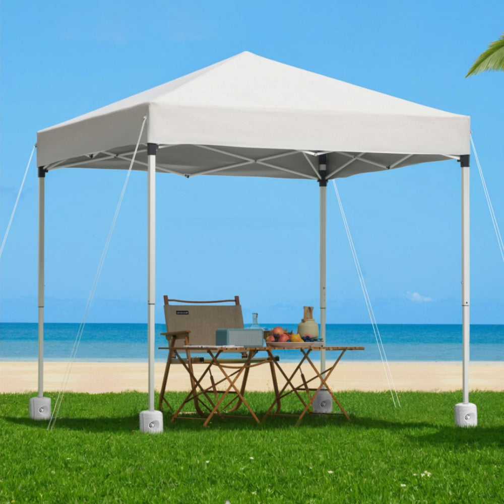 Instahut Gazebo 2x2m Outdoor Patio Garden Marquee Shade w/ Base Pods White GAZEBO-T-2X2-F-EC-WH-BASE