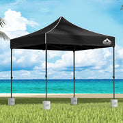 Instahut Gazebo Pop Up Marquee 3x3 Folding 500D Wedding Tent Base Pod Black GAZEBO-T-3X3-F-BK-BASE