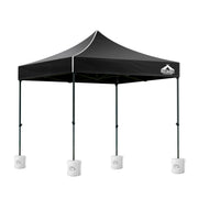 Instahut Gazebo Pop Up Marquee 3x3 Folding 500D Wedding Tent Base Pod Black GAZEBO-T-3X3-F-BK-BASE