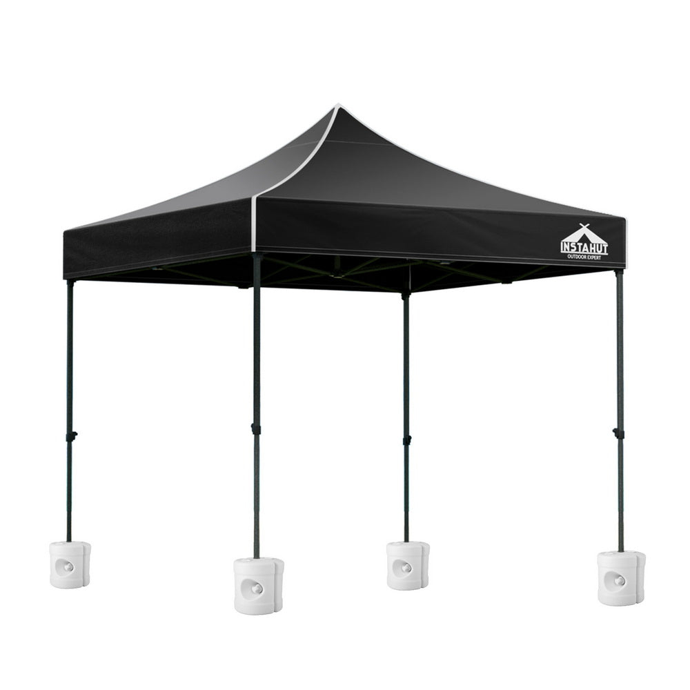 Instahut Gazebo Pop Up Marquee 3x3 Folding 500D Wedding Tent Base Pod Black GAZEBO-T-3X3-F-BK-BASE
