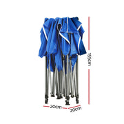 Instahut Gazebo Pop Up Marquee 3x3 Folding Tent Outdoor Camping 500D Oxford Blue GAZEBO-T-3X3-F-BU