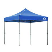 Instahut Gazebo Pop Up Marquee 3x3 Folding Tent Outdoor Camping 500D Oxford Blue GAZEBO-T-3X3-F-BU