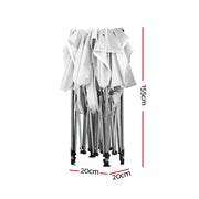 Instahut Gazebo Pop Up Marquee 3x3 Folding Tent Outdoor Camping 500D Oxford GAZEBO-T-3X3-F-WH