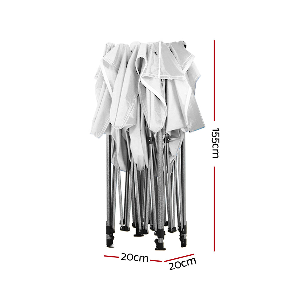 Instahut Gazebo Pop Up Marquee 3x3 Folding Tent Outdoor Camping 500D Oxford GAZEBO-T-3X3-F-WH