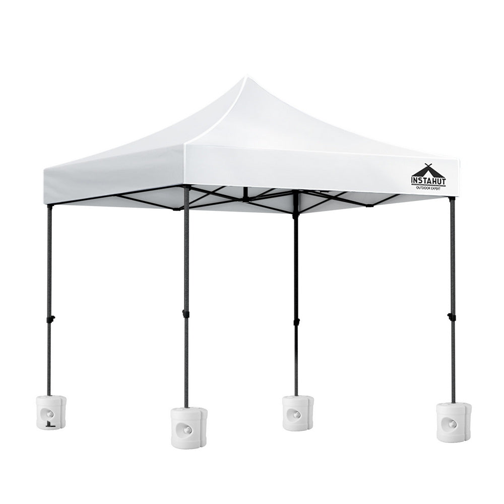 Instahut Gazebo Pop Up 3x3m w/Base Podx4 Marquee Folding Outdoor Wedding Camping Tent Shade Canopy White GAZEBO-T-3X3-F-WH-BASE