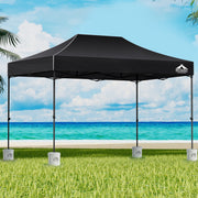 Instahut Gazebo Pop Up Marquee 3x4.5 Folding 500D Wedding Tent Base Pod Black GAZEBO-T-3X45-F-BK-BASE