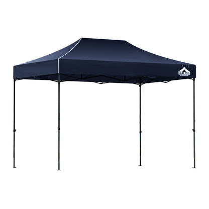 Instahut Gazebo Pop Up Marquee 3x4.5m Folding Tent Camping 500D Oxford Navy GAZEBO-T-3X45-F-NA