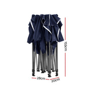 Instahut Gazebo Pop Up Marquee 3x4.5m Folding Tent Camping 500D Oxford Navy GAZEBO-T-3X45-F-NA