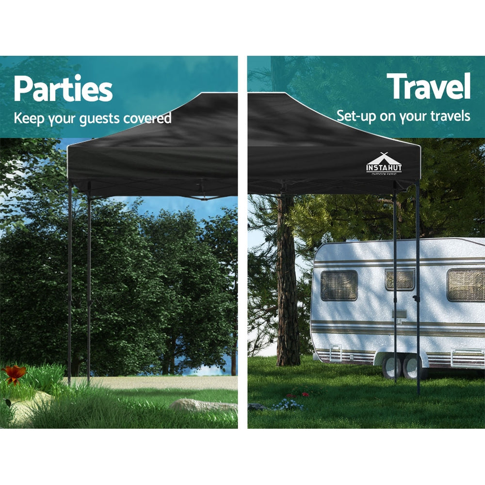 Instahut Gazebo Pop Up Marquee 3x4.5m Folding Tent Camping 500D Oxford Navy GAZEBO-T-3X45-F-NA