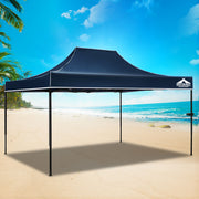 Instahut Gazebo Pop Up Marquee 3x4.5m Folding Tent Camping 500D Oxford Navy GAZEBO-T-3X45-F-NA