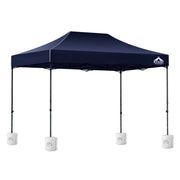 Instahut Gazebo Pop Up 3x4.5m w/Base Podx4 Marquee Folding Outdoor Wedding Camping Tent Shade Canopy Navy GAZEBO-T-3X45-F-NA-BASE