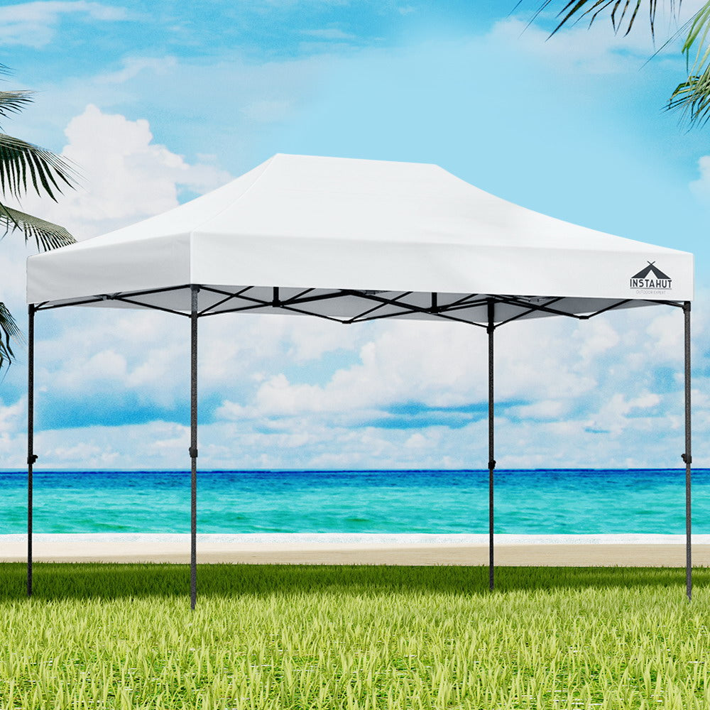 Instahut Gazebo Pop Up Marquee 3x4.5 Folding Tent 500D Oxford Fabric White GAZEBO-T-3X45-F-WH