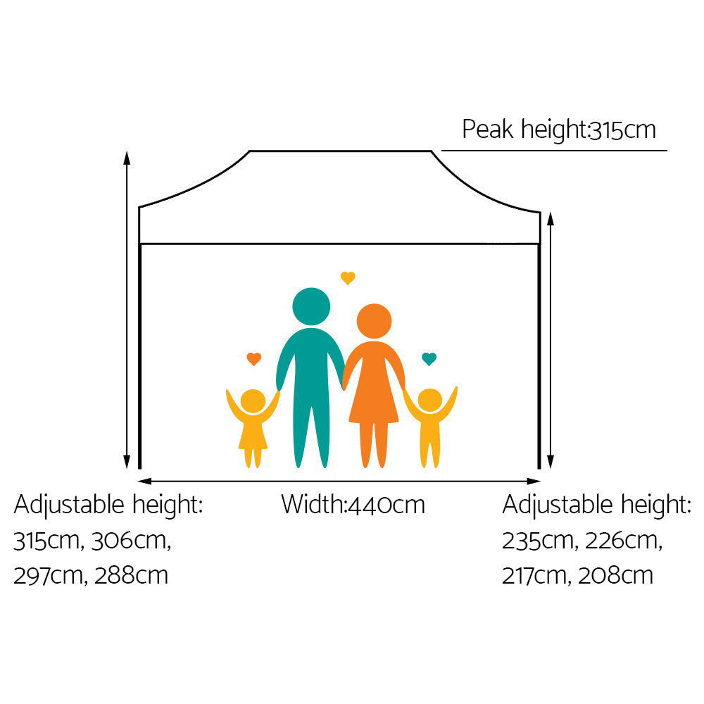 Instahut Gazebo Pop Up Marquee 3x4.5 Folding Tent 500D Oxford Fabric White GAZEBO-T-3X45-F-WH