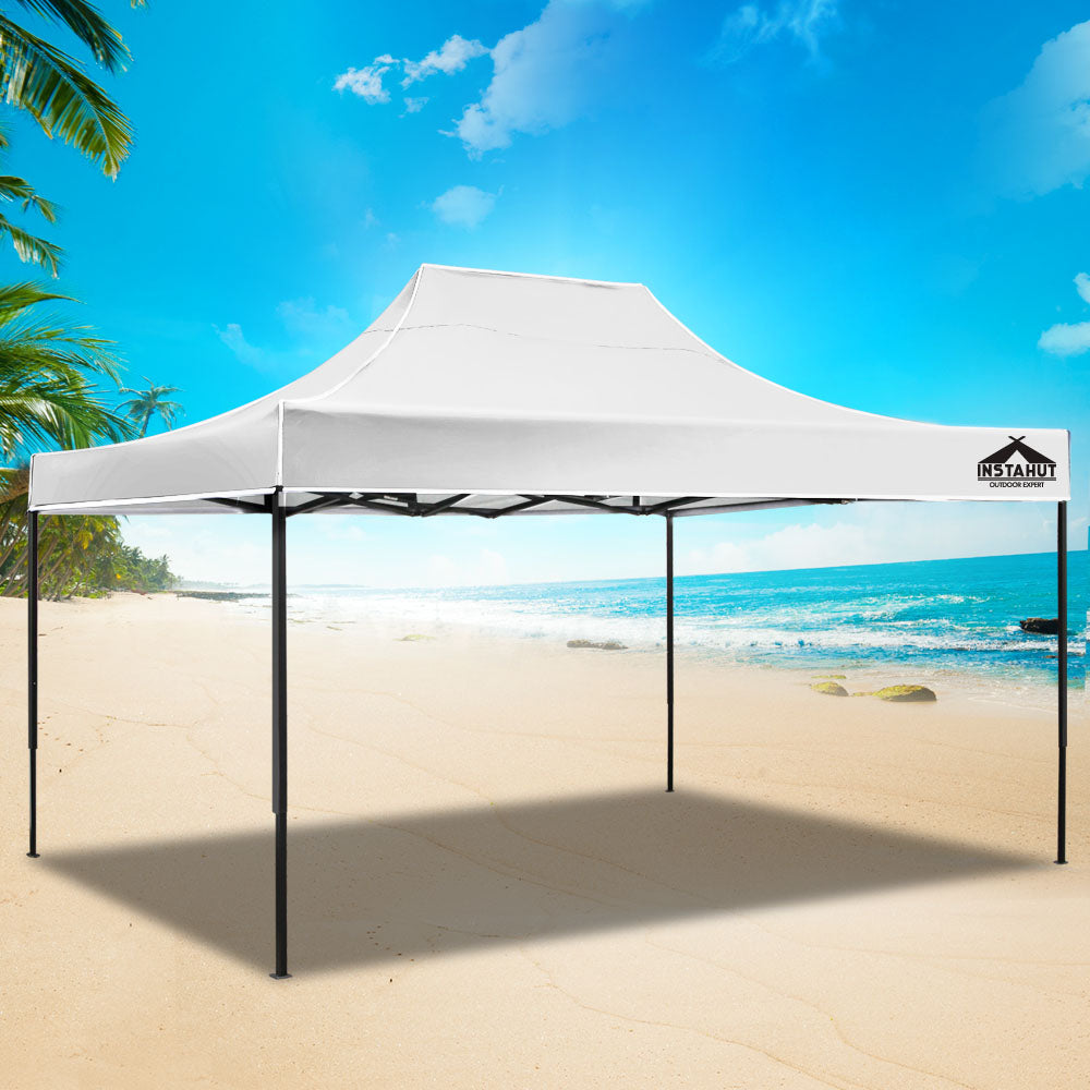 Instahut Gazebo Pop Up Marquee 3x4.5 Folding Tent 500D Oxford Fabric White GAZEBO-T-3X45-F-WH