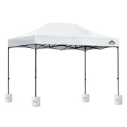 Instahut Gazebo Pop Up 3x4.5m w/Base Podx4 Marquee Folding Outdoor Wedding Camping Tent Shade Canopy White GAZEBO-T-3X45-F-WH-BASE