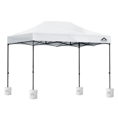 Instahut Gazebo Pop Up 3x4.5m w/Base Podx4 Marquee Folding Outdoor Wedding Camping Tent Shade Canopy White GAZEBO-T-3X45-F-WH-BASE