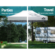 Instahut Gazebo Pop Up 3x4.5m w/Base Podx4 Marquee Folding Outdoor Wedding Camping Tent Shade Canopy White GAZEBO-T-3X45-F-WH-BASE
