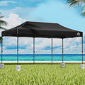 Instahut Gazebo Pop Up Marquee 3x6 Folding Outdoor 500D Tent Base Pod Black GAZEBO-T-3X6-F-BK-BASE