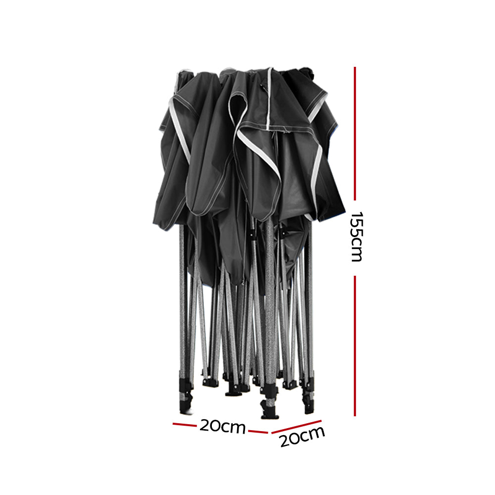 Instahut Gazebo Pop Up Marquee 3x6 Folding Outdoor 500D Tent Base Pod Black GAZEBO-T-3X6-F-BK-BASE