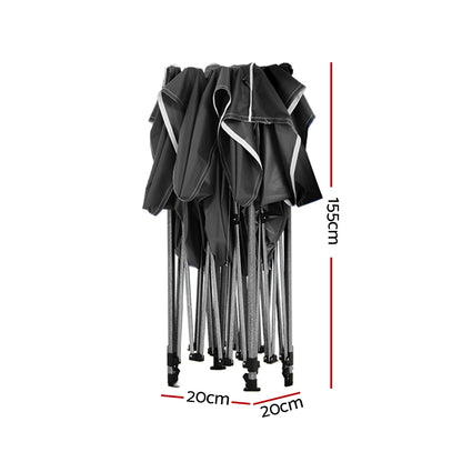 Instahut Gazebo Pop Up Marquee 3x6 Folding Outdoor 500D Tent Base Pod Black GAZEBO-T-3X6-F-BK-BASE
