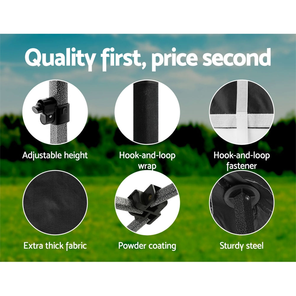 Instahut Gazebo Pop Up Marquee 3x6 Folding Outdoor 500D Tent Base Pod Black GAZEBO-T-3X6-F-BK-BASE
