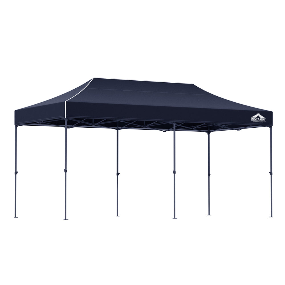 Instahut Gazebo Pop Up 3x6m w/Base Podx4 Marquee Folding Outdoor Wedding Camping Tent Shade Canopy Navy GAZEBO-T-3X6-F-NA-BASE