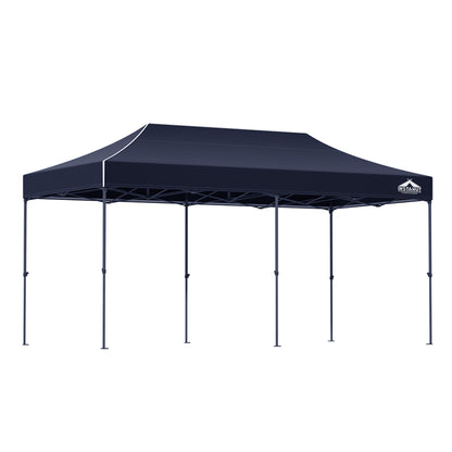 Instahut Gazebo Pop Up 3x6m w/Base Podx4 Marquee Folding Outdoor Wedding Camping Tent Shade Canopy Navy GAZEBO-T-3X6-F-NA-BASE
